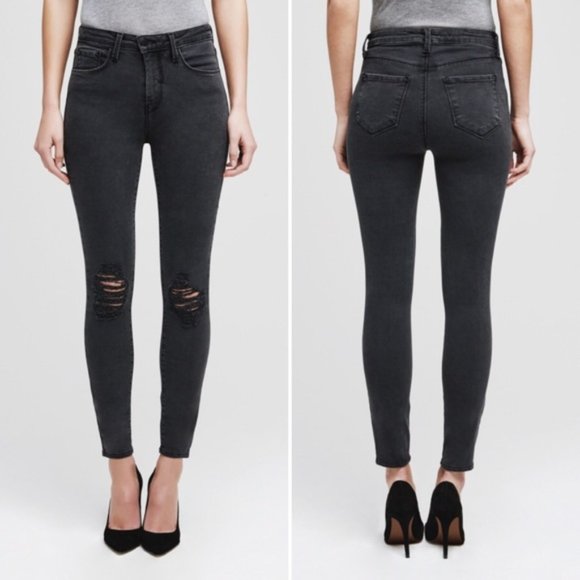 L’AGENCE Margot High Rise Skinny Destructed Jeans Sz 26 MSRP$245 - Picture 1 of 10